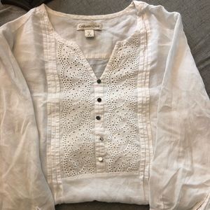 Cold water creek tunic with eyelet detail